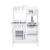 Bucatarie din lemn si mdf pentru copii, cuptor cu microunde, chiuveta, rafturi, ustentile pentru gatit, 60x30x85 cm, alba MultiMark GlobalProd