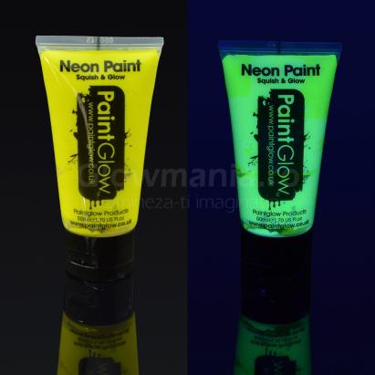 Vopsea neon reactiva uv pentru bodypainting flacon 50 ml culoare galben uv MultiMark GlobalProd