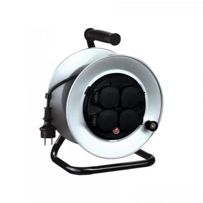 Prelungitor rola tambur, 4 prize, 250v, protectie supraincalzire, cadru metalic lungime 50 m MultiMark GlobalProd