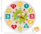 Ceas educativ pentru copii, puzzle lemn cifre limba engleza, +3 ani MultiMark GlobalProd