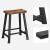VASAGLE Set 2 scaune bar cu sezut curbat, cadru metalic, 46x33x60 cm, maro rustic Household NewTrend
