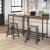 VASAGLE Set 2 scaune bar cu sezut curbat, cadru metalic, 46x33x60 cm, maro rustic Household NewTrend
