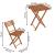 Set mobilier balcon sau terasa din lemn de fag, pliabil, masa 52x51x65 cm si 2 scaune, maro Household NewTrend