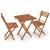 Set mobilier balcon sau terasa din lemn de fag, pliabil, masa 52x51x65 cm si 2 scaune, maro Household NewTrend
