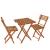 Set mobilier balcon sau terasa din lemn de fag, pliabil, masa 52x51x65 cm si 2 scaune, maro Household NewTrend