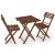 Set mobilier balcon sau terasa din lemn de fag, pliabil, masa 52x51x65 cm si 2 scaune, maro inchis Household NewTrend