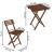 Set mobilier balcon sau terasa din lemn de fag, pliabil, masa 52x51x65 cm si 2 scaune, maro inchis Household NewTrend