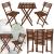 Set mobilier balcon sau terasa din lemn de fag, pliabil, masa 52x51x65 cm si 2 scaune, maro inchis Household NewTrend