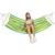 Hamac dublu cu bare din lemn, pentru 2 persoane, bumbac, 150kg, 200x150 cm, verde si galben Household NewTrend