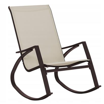 Scaun balansoar de gradina din metal si textil, 60x104x95 cm, capacitate 120 kg, crem Household NewTrend