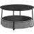 VASAGLE Masuta de cafea rotunda cu cos de stofa, stil modern, 45x75cm, negru cu gri Household NewTrend