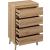 Noptiera Abana cu 4 sertare, PAL si MDF, 60x40x107 cm, bej Household NewTrend