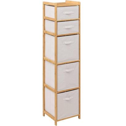 Dulap 5Five Tidy Box cu 5 rafturi, bambus, 35x33x144 cm, natur Household NewTrend
