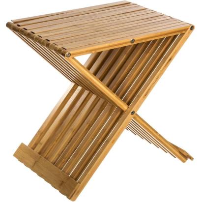 Taburet pliabil 5Five din bambus, 40x32x45 cm, maro caramel Household NewTrend