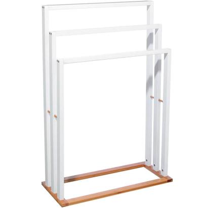 Suport prosoape 5Five Lysandre cu 3 rafturi, 55x24x82 cm, bambus alb Household NewTrend