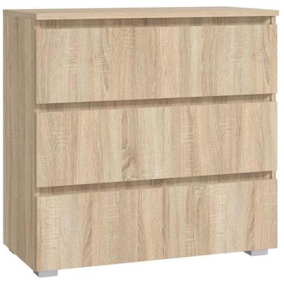 Comoda cu 3 sertare NEO 80, 80x40x80 cm, finisaj stejar mat Household NewTrend