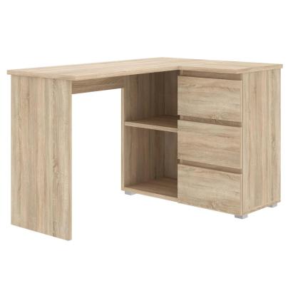 Birou colt Norge cu 3 sertare si 2 rafturi, 124x89x75 cm, stejar Household NewTrend