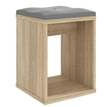 Taburet pentru masuta de toaleta cu sezut confortabil, 30x30x42 cm, stejar Household NewTrend
