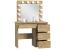 Masa de toaleta si machiaj Hollywood cu oglinda LED si 4 sertare, 94x43x140 cm, craft Household NewTrend