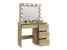 Masa de toaleta si machiaj Hollywood cu oglinda LED si 4 sertare, 94x43x140 cm, craft Household NewTrend