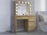 Masa de toaleta si machiaj Hollywood cu oglinda LED si 4 sertare, 94x43x140 cm, craft Household NewTrend