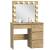 Masa de toaleta si machiaj Hollywood cu oglinda LED si 4 sertare, 94x43x140 cm, craft Household NewTrend