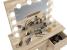 Masa de toaleta si machiaj Hollywood cu oglinda LED si 4 sertare, 94x43x140 cm, stejar Household NewTrend