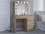 Masa de toaleta si machiaj Hollywood cu oglinda LED si 4 sertare, 94x43x140 cm, stejar Household NewTrend