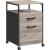 VASAGLE Dulap mobil 42x44x69 cm, cu 2 sertare si roti cu frana, compartiment deschis si suport dosare, PAL si otel, gri si negru Household NewTrend