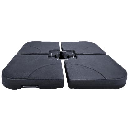 Suport baza umbrela 50x50x8 cm, set 4 elemente umplere cu apa sau nisip, manere metalice, plastic rezistent, negru Household NewTrend