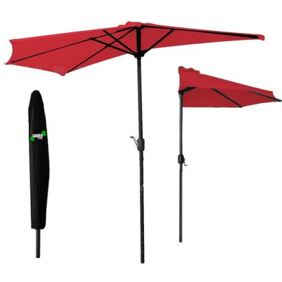 Umbrela balcon 270x250 cm, montaj pe perete, cu manivela si husa impermeabila, poliester 180g/mp, rosu Household NewTrend