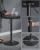 VASAGLE Masa de bar neagra, 59x59x(83-105) cm – inaltime reglabila, compartiment de depozitare Household NewTrend