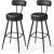 VASAGLE set 2 scaune de bar rotative 360°, cu spatar, inaltime 101 cm, piele sintetica, cadru otel, stil modern, negru Household NewTrend