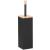 Perie WC cu rezervor detasabil si capac, din metal si bambus, 40 cm, negru Household NewTrend