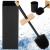Perie WC cu rezervor detasabil si capac, din metal si bambus, 40 cm, negru Household NewTrend