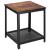 Masa de cafea patrata, noptiera cu cadru otel si polita de depozitare, 45x45x55 cm, maro rustic Household NewTrend
