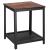 Masa de cafea patrata, noptiera cu cadru otel si polita de depozitare, 45x45x55 cm, maro rustic Household NewTrend