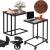 Masuta de cafea, cu cadru de otel si roti, industrial, 35x50x66 cm, maro wenge Household NewTrend