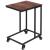 Masuta de cafea, cu cadru de otel si roti, industrial, 35x50x66 cm, maro wenge Household NewTrend