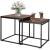 Set 2 mese pentru cafea, cadru otel, stil industrial, 50x50x52 cm si 45x45x47 cm, maro Household NewTrend