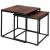 Set 2 mese pentru cafea, cadru otel, stil industrial, 50x50x52 cm si 45x45x47 cm, maro Household NewTrend