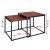Set 2 mese pentru cafea, cadru otel, stil industrial, 50x50x52 cm si 45x45x47 cm, maro Household NewTrend