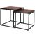 Set 2 mese pentru cafea, cadru otel, stil industrial, 50x50x52 cm si 45x45x47 cm, maro Household NewTrend