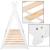 Pat din lemn pentru copii, model TeePee, somiera inclusa, 61x146x130 cm, alb Household NewTrend
