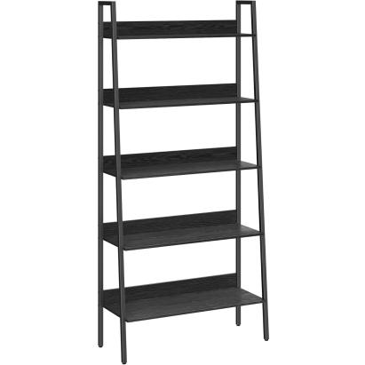 VASAGLE Biblioteca tip scara, cadru otel cu 5 polite, stil industrial, 80x30x170 cm, negru Household NewTrend
