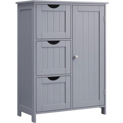 VASAGLE Dulap de baie, din MDF, cu 3 sertare, raft reglabil, 30x60x81cm, gri Household NewTrend