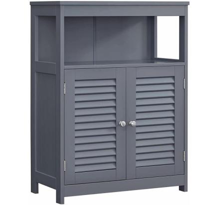 VASAGLE Dulap tip comoda pentru baie, cu rafturi reglabile si 2 usi, 30x60x80 cm, gri Household NewTrend