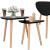 Set 2 mese de cafea, ovale, 54x45 cm si 41x40 cm, Blat MDF, Picioare lemn, Negru Household NewTrend