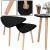 Set 2 mese de cafea, ovale, 54x45 cm si 41x40 cm, Blat MDF, Picioare lemn, Negru Household NewTrend