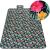 Patura pentru picnic sau plaja, cu folie izolatoare si maner, 150x200cm, negru floral Household NewTrend